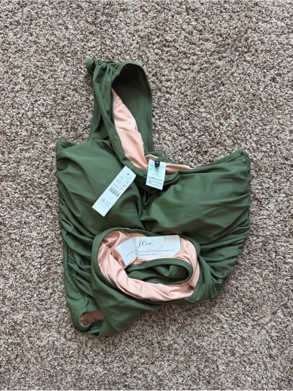 J. Crew One-Shoulder Ruched Swimsuit